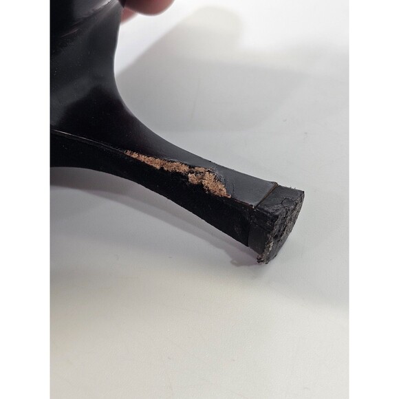 Women's Size 7 Hype Black Pointed Toe Bow Detail Kitten Heels Pumps Shoes GUC - Picture 6 of 8